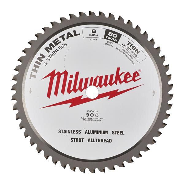Milwaukee Kreissägeblatt für Metall-Handkreissägen 203/15,87 mm Z50