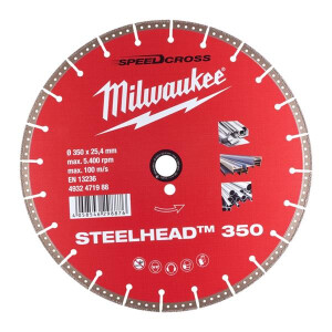 Milwaukee Diamanttrennscheibe DH STEELHEAD 350 mm...