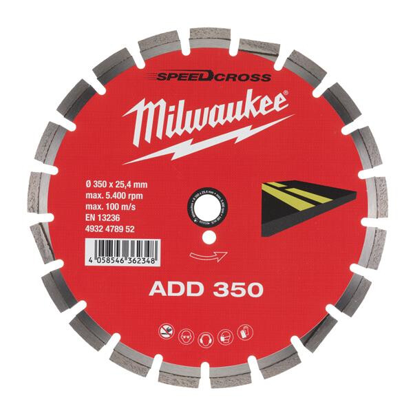 Milwaukee Diamanttrennscheibe Asphalt ADD 350 mm für Asphalt