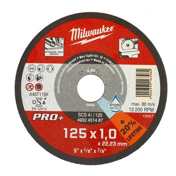 Milwaukee Metalltrennscheibe PRO+ INOX 125 mm SCS41 1 mm