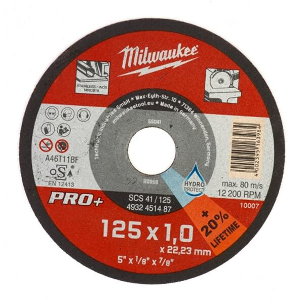 Milwaukee Thekendisplay Metalltrennscheibe PRO+ INOX 125 mm 200 x Trennscheibe 125 x 1 mm